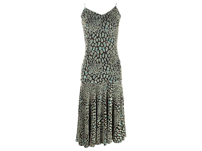 Autre Marque Caroline Constas Midi Length Dress in Animal Print Viscose Python print Cellulose fibre  ref.2508784