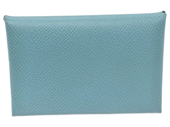 Hermès Hermes Calvi Epsom Card Case Blue