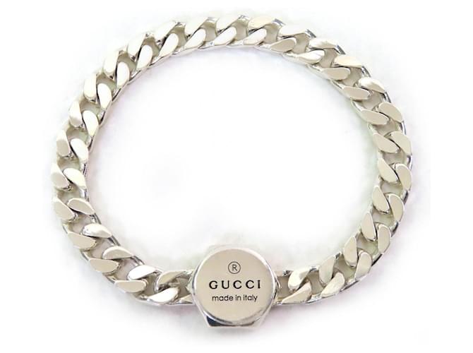 Gucci Trademark Bure Rubbed T logo bangle Silver Bracelet Silvery Metallic Metal  ref.2509602