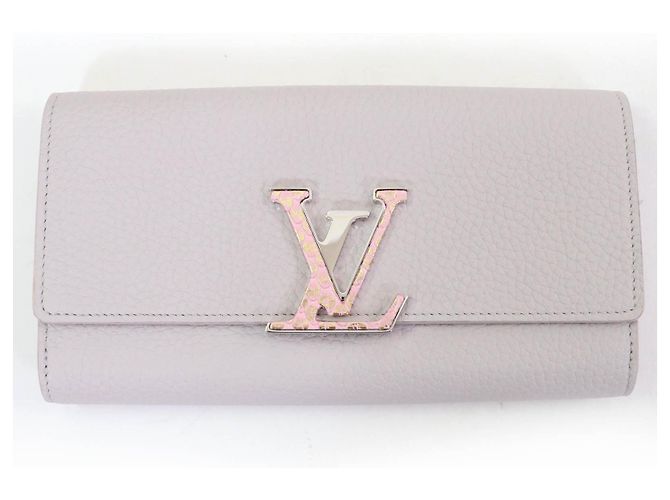 Louis Vuitton Portefeuille Capucines LV Python Leather Wallet Grey