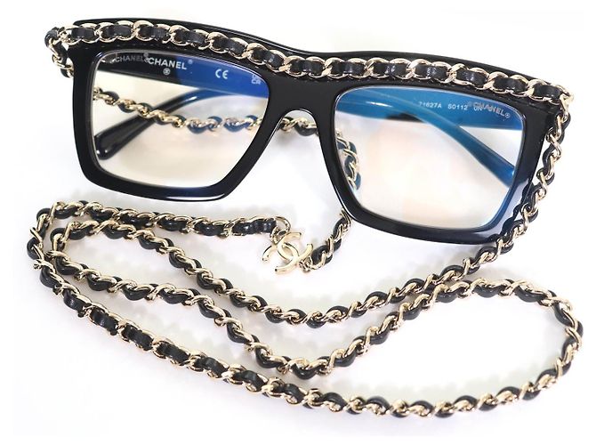 Timeless Occhiali da sole Chanel COCO Mark Chain Nero