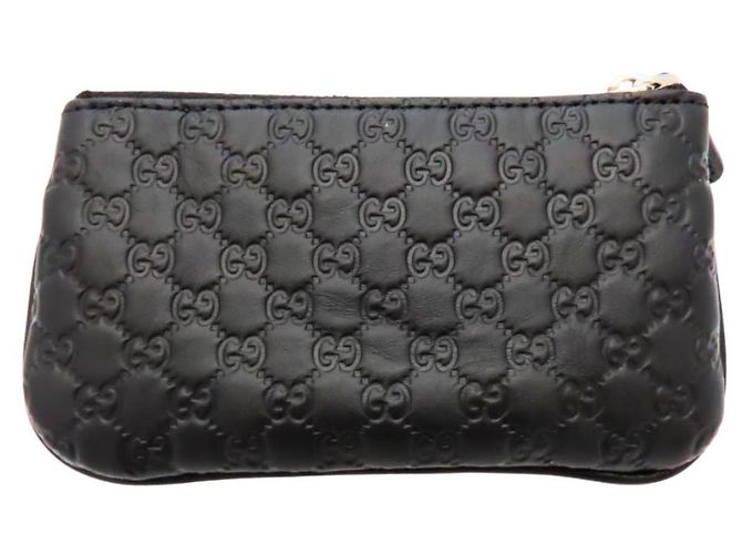 Gucci Micro GG Leather Coin Case Key Case 544476 Black