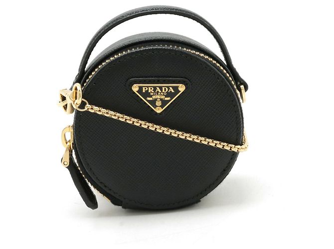 Mini Pochette Crossbody in Pelle Saffiano Prada Nero