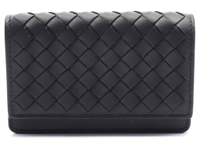 Bottega Veneta Leather Card Case Black Pony-style calfskin  ref.2510852