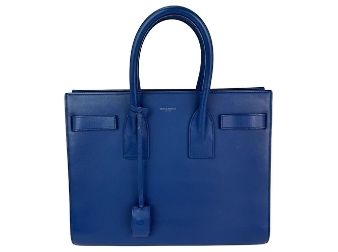 Saint Laurent Sac De Jour blaue Lederhandtasche