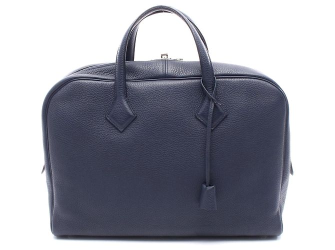 Hermès Pasta de couro Hermes Victoria 2 12H Azul
