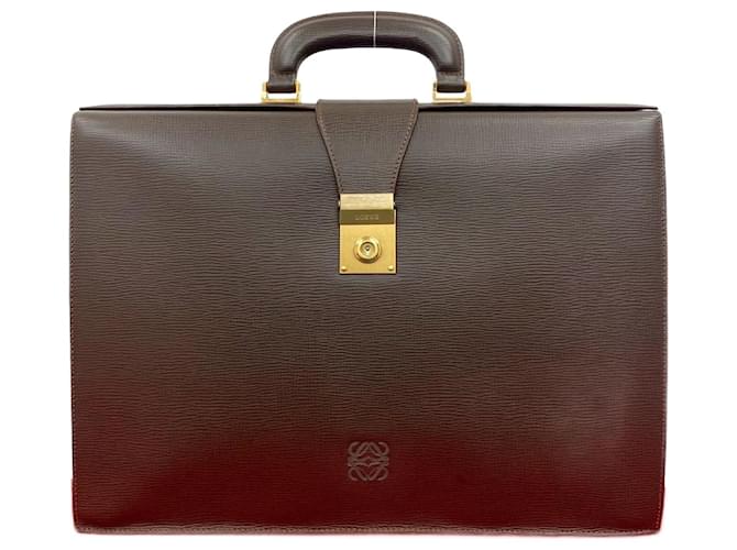 Loewe Anagram Leather Briefcase Brown  ref.2512655