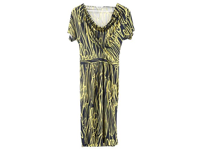 Abito Stampato Moschino Cheap & Chic in Seta Blu Navy