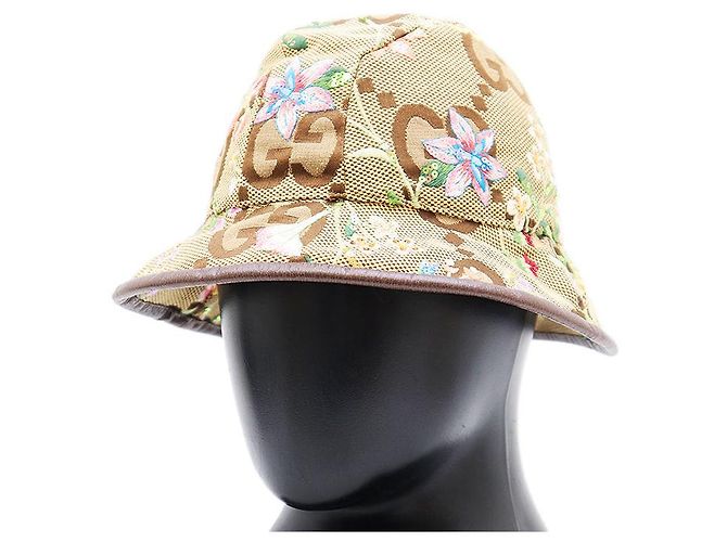 Cappello bucket Gucci GG Marrone Multicolore