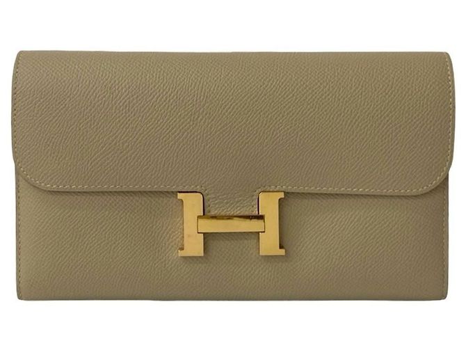 Cartera Long Constance de Cuero Epsom Hermès Beige