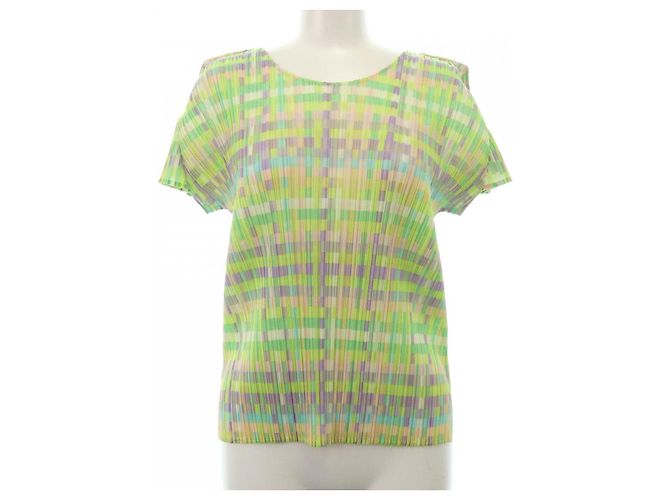 Issey Miyake Top Pleats Please Verde Porpora