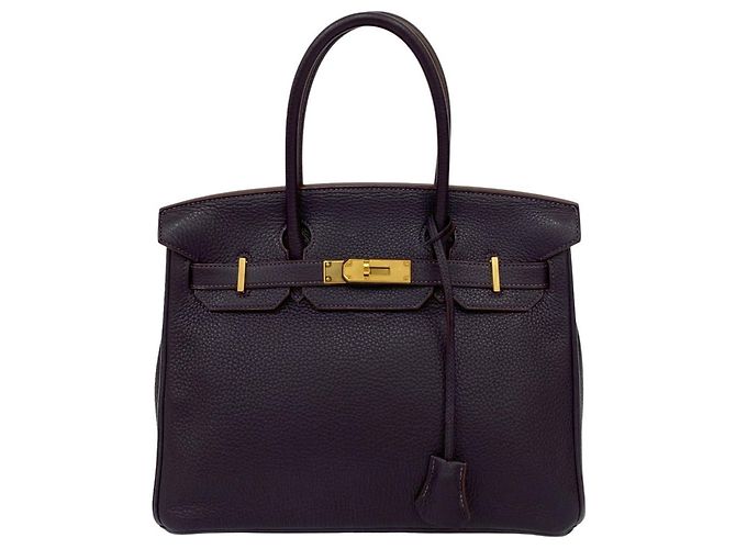 Bolsa Hermès Birkin 30 em Taurillon Clemence Roxo