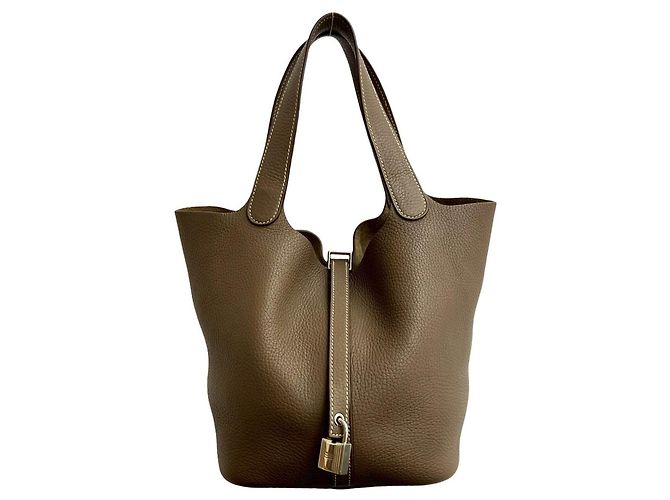 Bolsa Hermès Picotin Lock MM em marrom