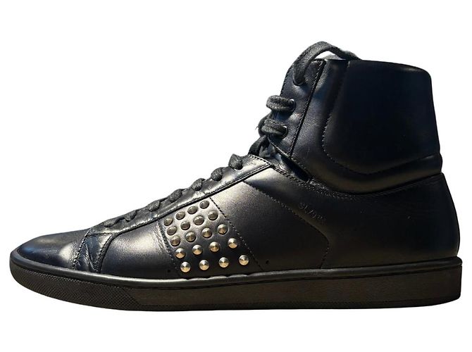 Saint Laurent Paris Sneakers High-Top Borchiate Nero Pelle