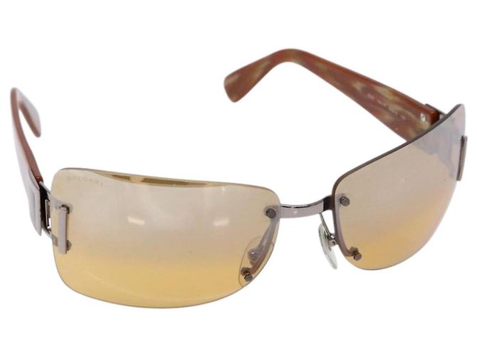 Bulgari BVLGARI Sunglasses Plastic Brown Auth BA5371