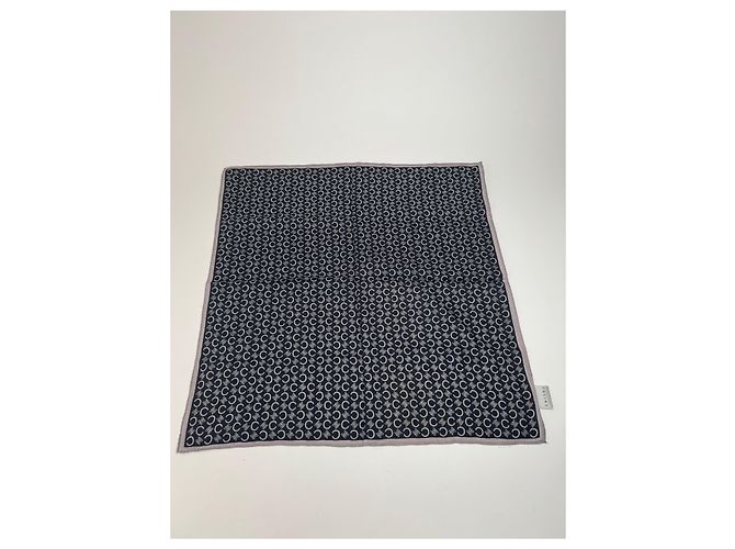 Céline Sciarpa Vintage Celine Monogramma Macadam Nero e Bianco