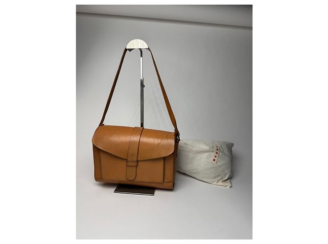 Vintage Marni Ledertasche braun Kamel