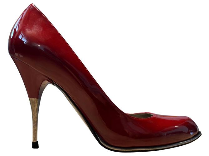 Stella Mc Cartney Stella McCartney Zapatos de Tacón Rojo Burdeos de Charol - 39 Roja