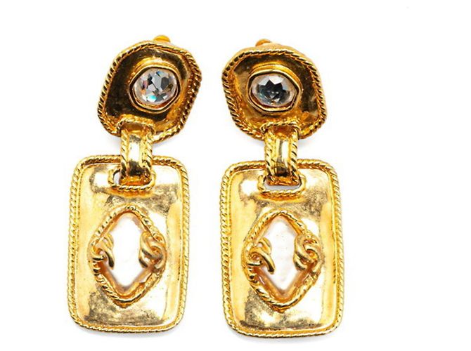 Orecchini a catena Coco Mark vintage di Chanel D'oro