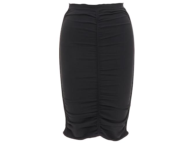Autre Marque Alexander Wang gathered high waisted pencil skirt Black Polyamide Nylon  ref.2515422