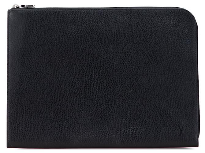 Louis Vuitton Taurillon Pochette Jour GM Clutch Bag Black Leather  ref.2515562