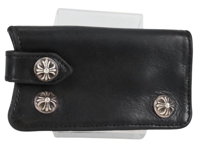 Chrome Hearts Key Case Leather Black Auth 138944M