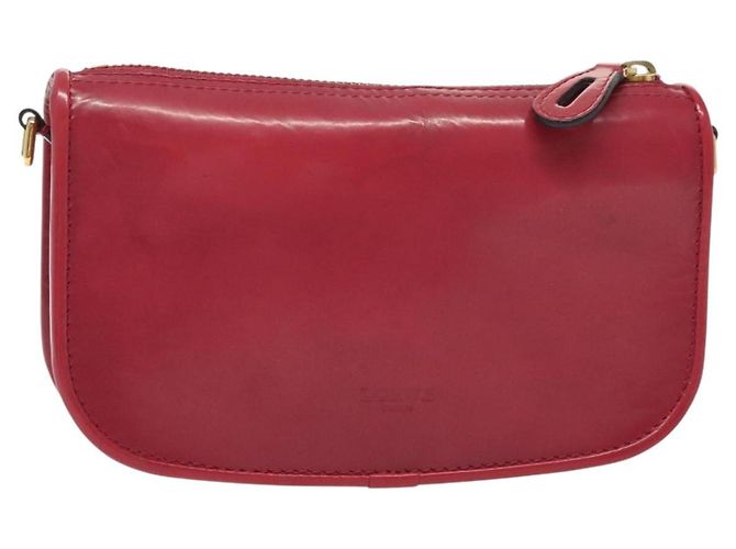 Pochete de couro LOEWE dourada rosa Auth 140238 Dourado