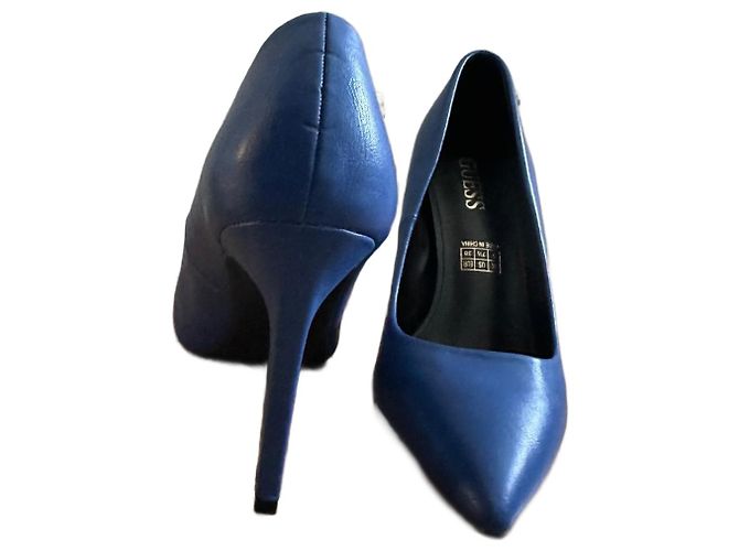 Guess High Heels Leder Blau 38