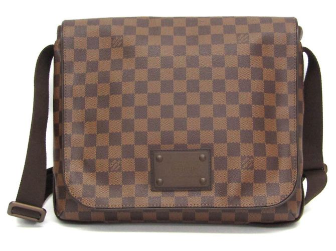 Bolsa de Ombro Louis Vuitton Damier Brooklyn MM N51211 Marrom Damier ebene