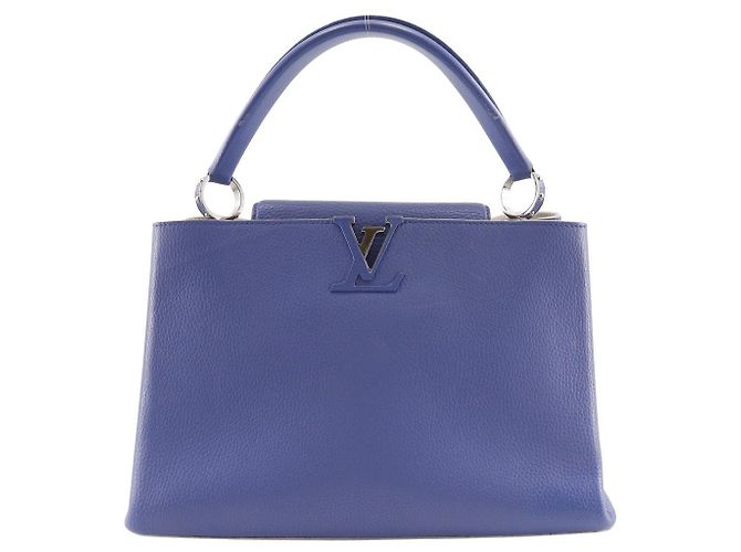 Borsa Capucines in pelle MM Louis Vuitton Blu