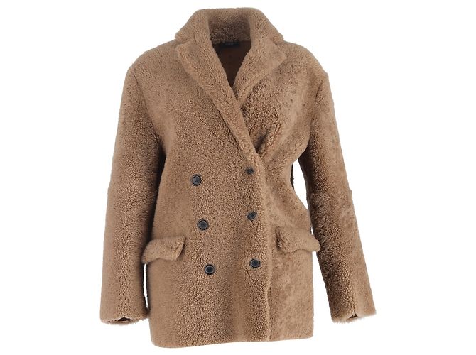 Joseph Shearling-Mantel aus braunem Lammfell