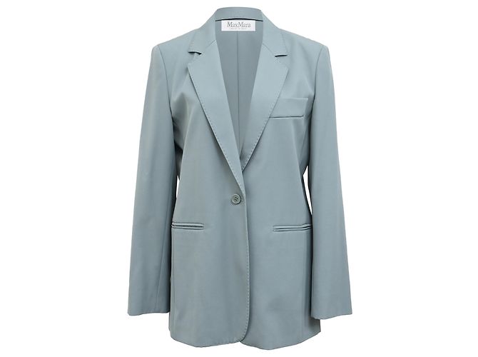 Max Mara Blazer in Light Blue Virgin Wool
