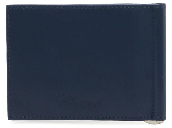 Chopard 2つ Leather Wallet Blue Navy blue