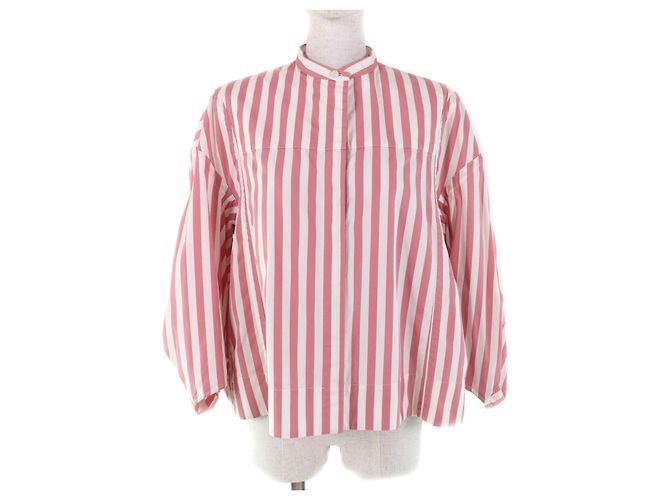 Camisa de algodón Jil Sander JSPU601201 Rosa Blanco