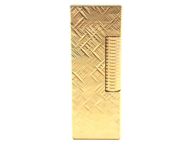 Alfred Dunhill Dunhill Square All-over Pattern Lighter Golden 