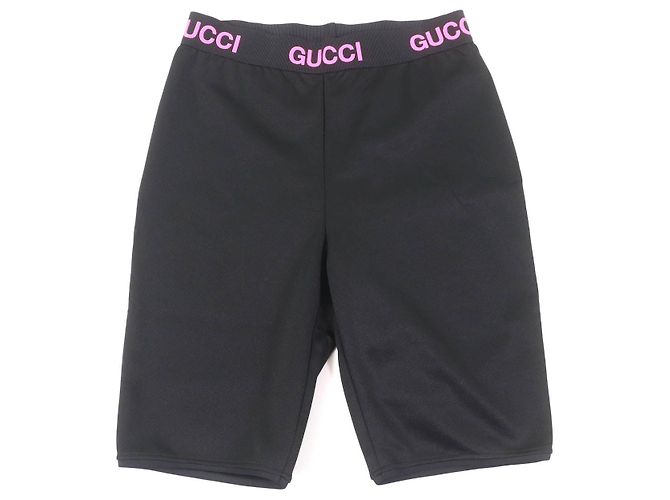 Shorts da biker in cotone con design del logo Gucci Nero