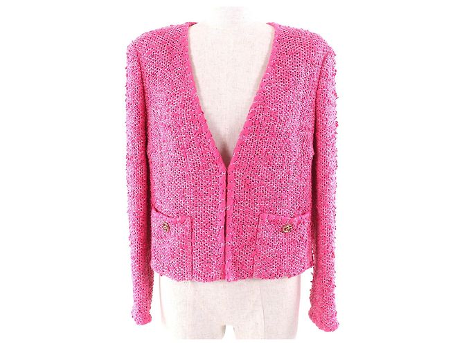 Chaqueta de algodón tweed COCO Mark de Chanel Rosa