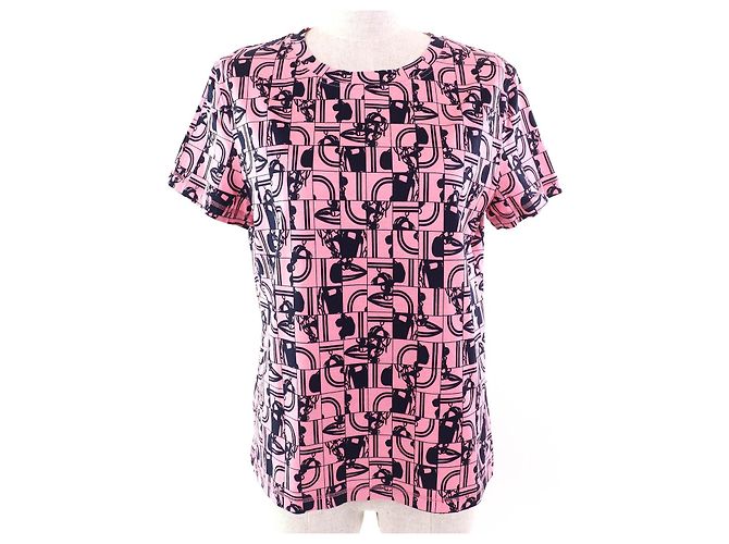 Hermès Zeremonielle Bride de Gala T-Shirt von Hermes Pink Marineblau