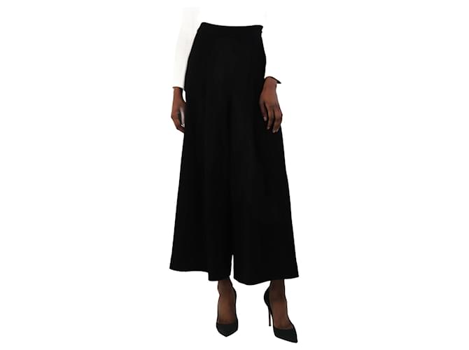 Autre Marque Black crepe wide-leg pants - size UK 6 Wool  ref.2518243