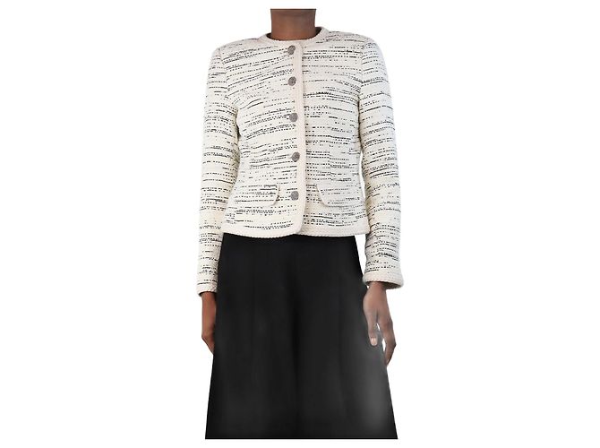 Ba&Sh Ecru Roza Tweed-Jacke - Größe UK 6 Roh