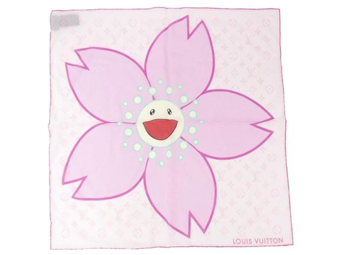 Louis Vuitton Monogram Cherry Blossom Silk Scarf Pink  ref.2518325