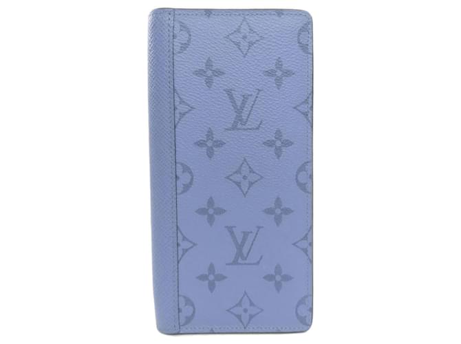 Brazza Louis Vuitton Taigarama Long Wallet Blue Leather  ref.2518508