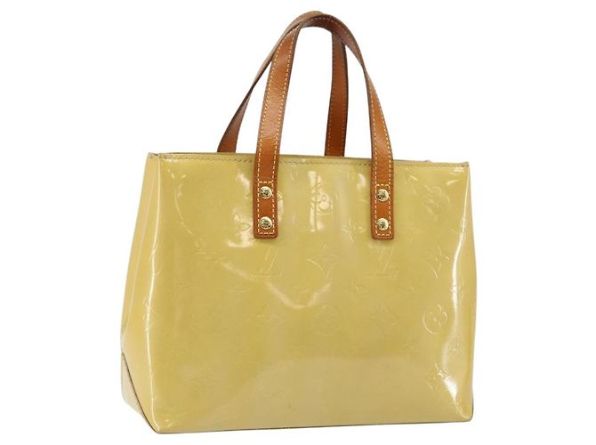 Borsa Reade Monogram Vernis PM di Louis Vuitton Beige