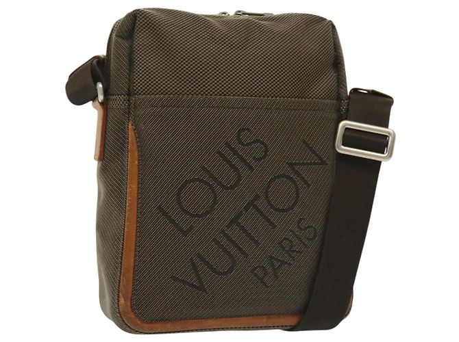 LOUIS VUITTON Bolsa Damier Geant Citadan NM Marrom Cauda M93224 LV Auth bs29221
