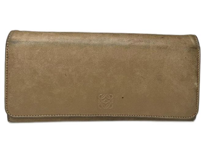 Vintage Loewe Madrid Leather Wallet beige