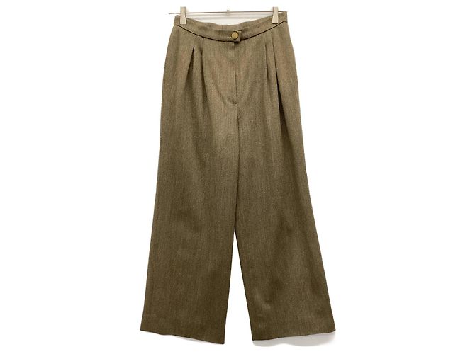 Chanel Hose aus brauner Wolle