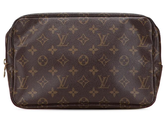 Louis Vuitton Brown Monogram Trousse Toilette 28 Cloth Cloth  ref.2519562