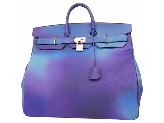 Hermès Hermes Haute Couture 50 Cosmos Togo Blue Nuit Gradient Handbag Leather  ref.2519706