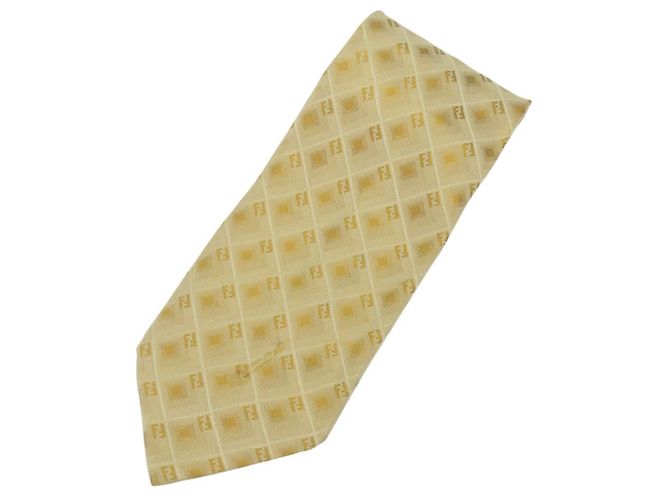 Gravata de seda com padrão Zucca Fendi