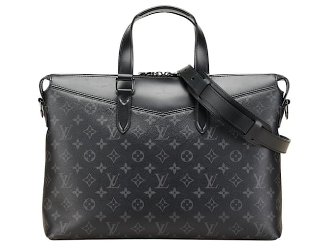 Louis Vuitton Monogram Eclipse Explorer Business Bag Black Leather Plastic  ref.2520603